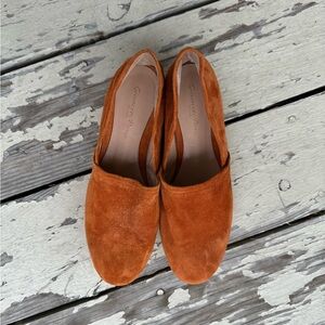 Gianvito Rossi Suede Espadrille Loafers in Orange